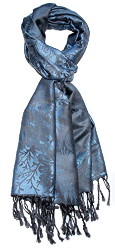 Lorenzo Cana Designer Herrenschal hochwertiger Markenschal blaues floral gewebtes Blumenmuster Damast Webart 70 cm x 180 cm Modal Schaltuch Schal Tuch 9323611 von Lorenzo Cana