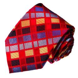 Lorenzo Cana - Designer Krawatte aus 100% Seide - Rot Blau Gold Karos - Schlips kariert - 12017 von Lorenzo Cana