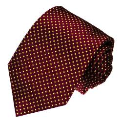 Lorenzo Cana - Handgefertigte Marken Krawatte aus 100% Seide - Rot Rotbraun Punkte Gold - 84115 von Lorenzo Cana
