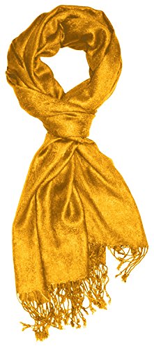 Lorenzo Cana Herren Designerschal hochwertiger Markenschal jacquard gewebtes Paisley Muster 60 cm x 200 cm Viskose harmonische Farben gelb goldgelb Schaltuch 9307811 von Lorenzo Cana