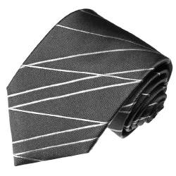 Lorenzo Cana - Luxus Krawatte aus 100% Seide - Grau Silber Streifen Linien Silk Necktie - 84187 von Lorenzo Cana