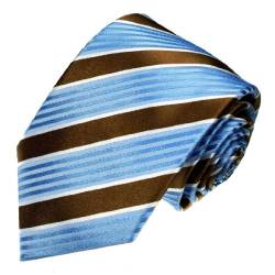 Lorenzo Cana - Marken Krawatte aus 100% Seide - Schlips in Markenqualität blau hellblau braun Streifen - 84256 von Lorenzo Cana