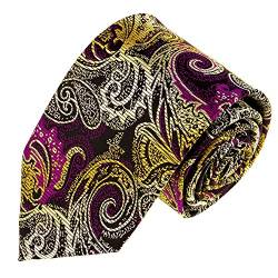 Lorenzo Cana - Marken Krawatte aus 100% Seide Violett Gold Silber Paisley - 84566 von Lorenzo Cana