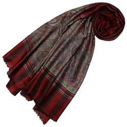 Lorenzo Cana Pashmina Damen Kaschmirschal 100% Kaschmir, 70 cm x 200 cm, jacquard gewebter Paisleymuster Schal Rot, Schaltuch Kaschmirtuch Kaschmirpashmina 78363 von Lorenzo Cana