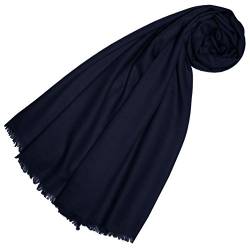 Lorenzo Cana Pashmina Damen Schal Schaltuch 100% Kaschmir leicht kuschelweich Kaschmirschal Kaschmirtuch Kaschmirpashmina einfarbig dunkelblau 78300 von Lorenzo Cana