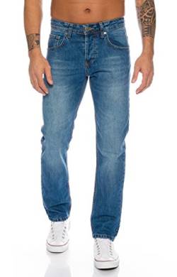 Lorenzo Loren Herren Jeans Hose Denim Jeans Used-Look Regular-Fit [LL327 - Hellblau - W33 L30] von Lorenzo Loren