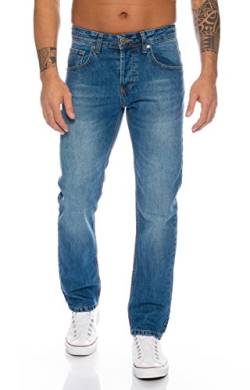 Lorenzo Loren Herren Jeans Hose Denim Jeans Used-Look Regular-Fit [LL327 - Hellblau - W34 L34] von Lorenzo Loren