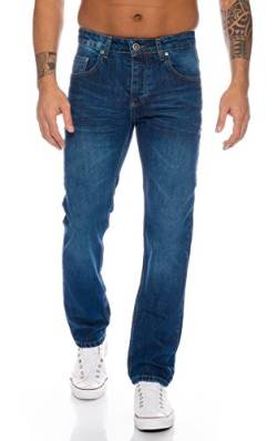 Lorenzo Loren Herren Jeans Hose Denim Jeans Used-Look Regular-Fit [LL328 - Blau - W29 L32] von Lorenzo Loren