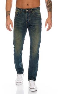 Lorenzo Loren Herren Jeans Hose Denim Jeans Used-Look Regular-Fit [LL387 - DirtyWash - W29 L32] von Lorenzo Loren