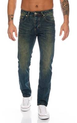Lorenzo Loren Herren Jeans Hose Denim Jeans Used-Look Regular-Fit [LL387 - DirtyWash - W40 L34] von Lorenzo Loren