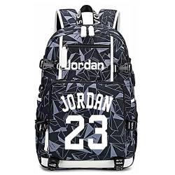 Lorh's store Basketball Spieler Sterne Jo-rdan leuchtende Rucksack Reise Student Rucksack Fans Bookbag für Männer Frauen (G-Muster 3) von Lorh's store