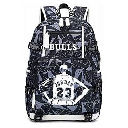 Lorh's store Basketball Spieler Sterne Jo-rdan leuchtende Rucksack Reise Student Rucksack Fans Bookbag für Männer Frauen (G-Muster 4) von Lorh's store