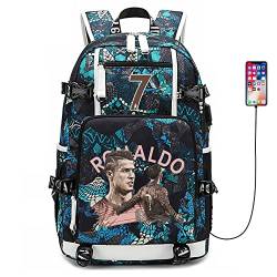 Lorh's store Fußballer Star R-onaldo Multifunktionsrucksack Reisestudent Rucksack Fans Büchertasche für Männer Frauen (LB-Muster 2) von Lorh's store