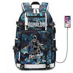 Lorh's store Fußballer Star R-onaldo Multifunktionsrucksack Reisestudent Rucksack Fans Büchertasche für Männer Frauen (LB-Muster 3) von Lorh's store