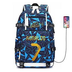 Lorh's store Fußballer Star R-onaldo Multifunktionsrucksack Reisestudent Rucksack Fans Büchertasche für Männer Frauen (NB-Muster 1) von Lorh's store