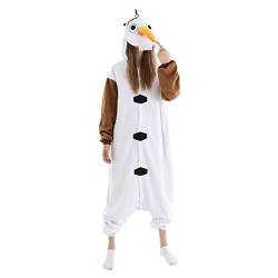 LorranTree Relaxo Kostüm Olaf Onesie Erwachsene Relax Kostuem Damen Pyjama Fasching Halloween Schlafanzug Cosplay Jumpsuit Tier Karneval Olaf-L von LorranTree