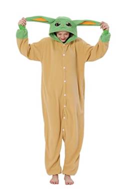 LorranTree Relaxo Kostüm Onesie Yoda Erwachsene Relax Kostuem Damen Pyjama Fasching Halloween Schlafanzug Cosplay Jumpsuit Tier Karneval Yoda-S von LorranTree