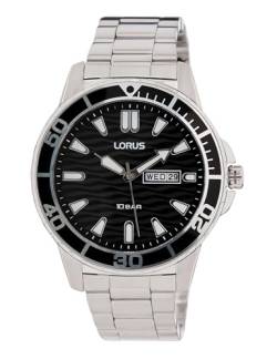 Lorus Herren Analog Quarz Uhr mit Metall Armband RH355AX9, Schwarz von Lorus
