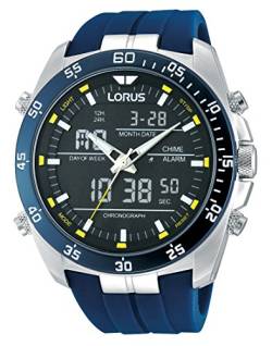 Lorus Sport Herren-Uhr Chronograph Edelstahl mit Silikonband RW617AX9 von Lorus