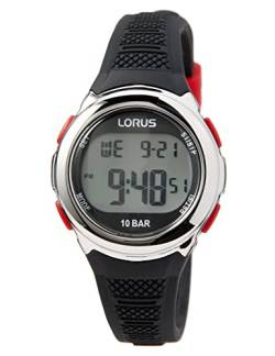 Lorus Unisex Kinder Digital Quarz Uhr mit Silikon Armband R2389NX9, Schwarz von Lorus