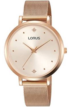 Lorus Woman Damen-Armbanduhr Analog Quarz mit Armband Edelstahl vergoldet RG250PX9 von Lorus