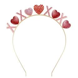 Losuya Strass Glitter Liebe Herz Haarband Valentines XO Herz Stirnbänder für Hochzeit Verlobung Haar Zubehör von Losuya