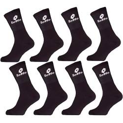 Lotto-8 Paar Herren-Socken, weiß oder schwarz, aus Baumwolle – Sportsocken für Herren Tennis/Running/Walking/Fuß/Basketball/Multisport von Lotto