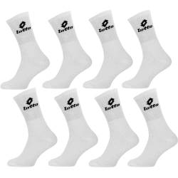 Lotto-8 Paar Herren-Socken, weiß oder schwarz, aus Baumwolle – Sportsocken für Herren Tennis/Running/Walking/Fuß/Basketball/Multisport von Lotto
