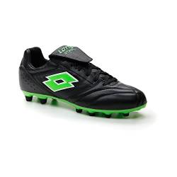 Lotto Stadio 200 III FG, Herren, Fussballschuhe (All Black/Spring Green, eu_Footwear_Size_System, Adult, Men, Numeric, medium, Numeric_45_Point_5) von Lotto