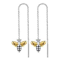 ✦ Geschenke für Weihnachten ✦Springlight S925 Sterling Silber Ohrringe Kreative Honig Biene Baumeln Ohrringe Persönlichkeit Temperament Handgemacht Schmuck für Frauen und Mädchen.(Silber) von Lotus Fun