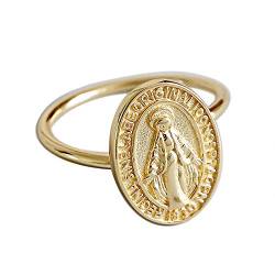Lotus Fun S925 Sterling Silber Ring Goldene Jungfrau Maria Ringe öffnen Ringe Natürlicher Kreativ Beliebt Handgemachter Einzigartiger Schmuck für Frauen und Mädchen von Lotus Fun