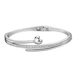 LOTUS STYLE Edelstahl Armband Armreif LS1843-2/1 Damen silber D2JLS1843-2-1 ein schönes Geschenk zu Weihnachten, Geburtstag, Valentinstag für die Frau von Lotus