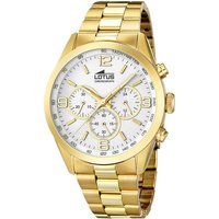 Lotus Chronograph Lotus Herren Uhr Sport L18153/1, Herren Armbanduhr rund, groß (ca. 43,3mm), Edelstahlarmband gold von Lotus