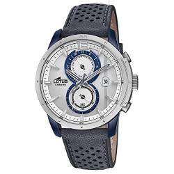 Lotus Herren-Armbanduhr Chronograph Khrono Sport mit Leder-Armband blau Quarz-Uhr UL18367/1 von Lotus