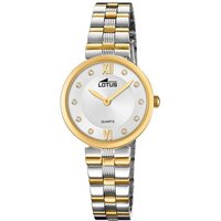 Lotus Quarzuhr LOTUS Damen Uhr Fashion 18542/3, Damen Armbanduhr rund, Edelstahlarmband silber, gold von Lotus