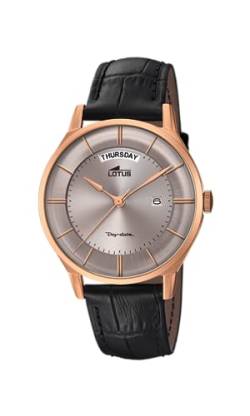 Lotus Watches Herren Datum klassisch Quarz Uhr mit Leder Armband 18422/1 von Lotus