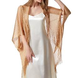 LoudSung Sommer Sheer Shrug Top Open Front Cardigan Beach Thin Soft Hollow Quaste Schals für Frauen Mädchen von LoudSung