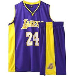 Basketball Trikot Shirt und Shorts, Erwachsene Basketball Jersey, Basketball ärmellose Anzug, Basketball Sportbekleidung, T-Shirt Weste + Shorts, Jugendlich Sweatshirt（4XL,Violett） von Louenth