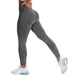 Scrunch Butt Sport Leggings Für Damen,Blickdicht Yoga Leggings, Figurformende Sporthose, Yogahose Fitnesshose, Damen Kompressions Sport Leggings, für Sport,Sportleggings für heiße Tage(Grau,L) von Louenth