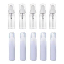 Loufy 10-Teilige Schaumspender-Pumpflasche Aus Kunststoff, Leere Füllflasche, Weiß und Transparent, für Reisereinigung, Kosmetikverpackung, 60 Ml von Loufy