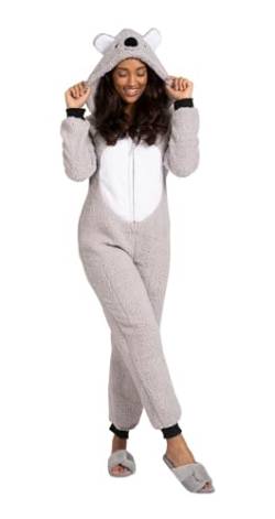 Loungeable Damen Jumpsuit Langer Overall Einteiler Koala Bärr 798062 Tier-Kostüm L von Loungeable