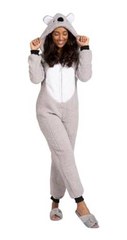 Loungeable Damen Jumpsuit Langer Overall Einteiler Koala Bärr 798062 Tier-Kostüm S von Loungeable