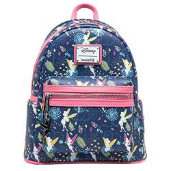 Loungefly Damen Disney Pink Tinkerbell Glow in the Dark Allover Print Rucksack, Multi, One Size, multi, Einheitsgröße von Loungefly