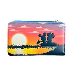 Loungefly Exklusive Mickey und Minnie Forever Geldbörse, Mehrfarbig/Meereswellen (Ocean Tides), Bifold von Loungefly