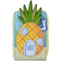 Loungefly Spongebob Schwammkopf Ananashaus Akkordeon-Geldbörse, Mehrfarbig/Meereswellen (Ocean Tides), Akkordeon-Brieftasche von Loungefly