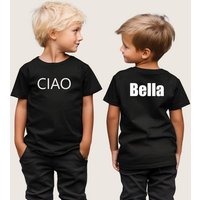 Lounis Print-Shirt Ciao Bella - Kinder T-Shirt - Shirt mit Spruch - Babyshirt Vorder- und Rückseite, Kindermode von Lounis