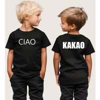Lounis Print-Shirt Ciao Kakao - Kinder T-Shirt - Shirt mit Spruch - Babyshirt Vorder- und Rückseite, Kindermode von Lounis