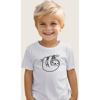 Lounis Print-Shirt Faultier - Kinder T-Shirt - Shirt mit Spruch - Babyshirt Baumwolle von Lounis
