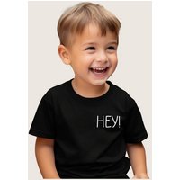 Lounis Print-Shirt Hey - Kinder T-Shirt - Shirt mit Spruch - Babyshirt Baumwolle von Lounis