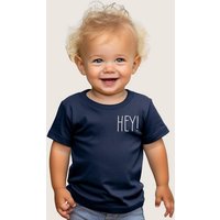 Lounis Print-Shirt Hey - Kinder T-Shirt - Shirt mit Spruch - Babyshirt Baumwolle von Lounis
